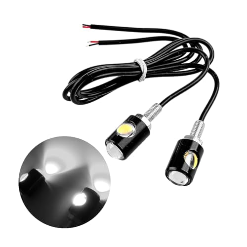 Car License Plate Light, 2PCS 12V 3W Super Bright Waterproof Vehicle License Plate Screw Bolt LED Bulb, Auto Exterior Tag Lights, Universal for SUV Motorcycle Caravan (White) - color: White
