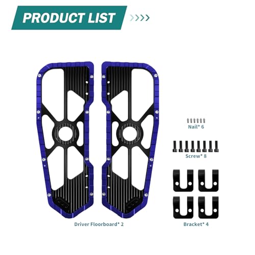 Motorcycle Front Rear Floorboard Footboard Fit For Harley Touring Road King Road Glide Street Glide Electra Glide Ultra Limited 1984-2025 (Blue Rider Footboards) - color: Blue Rider Footboards