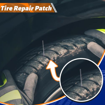 Frienda 24 Pcs Tire Repair Patch Plug 1/6" x 1 3/8", 1/4" x 1 3/4" and 3/8" x 2 3/8" Dipped Stem Rubber Tire Repair Patch Mushroom Plug Kit Rubber for Vehicle Car Motorcycle Bicycle Truck Bus - size: 1/6" x 1 3/8", 1/4" x 1 3/4" and 3/8" x 2 3/8"