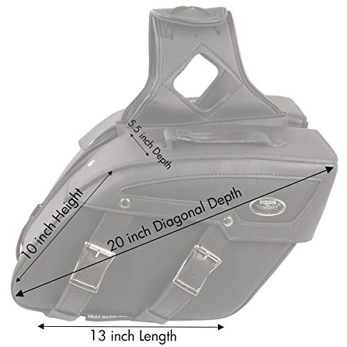 Milwaukee Leather PVC 2-Strap Throw-Over Easy Zip off and off Motorcycle Saddlebags - Medium - color: SH65801ZB-BLACK, size: Medium