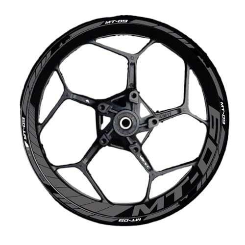Wheel Stickers for Ya&maha for MT-09 for MT09 for MT 09 Motorcycle Reflective Wheel Sticker Rim Stripe Tape Decal Waterproof Accessories Decals(Color 2) - color: Color 2