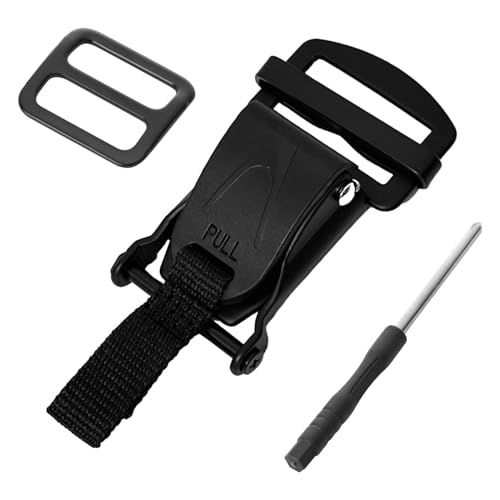 Helmet Quick Release Buckle Kit Stainless Steel Ratcheted Chin Strap Adapter for Motorcycle Helmets Easy Installation - color: Black1