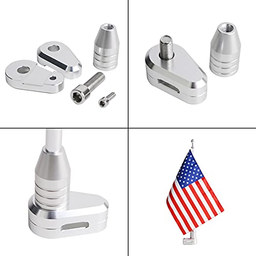 Vertical Motorcycle Flag Pole Rear Side Mount Luggage Rack for Honda Gold Wing Gl1500 Gl1200 Gl1800 2001-2012, Chrome Flagpole Bracket American Flag