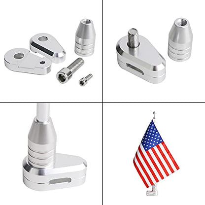 Vertical Motorcycle Flag Pole Rear Side Mount Luggage Rack for Honda Gold Wing Gl1500 Gl1200 Gl1800 2001-2012, Chrome Flagpole Bracket American Flag
