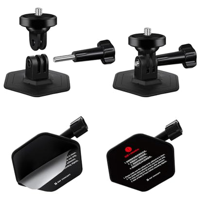 K&F CONCEPT Flexible Adhesive Mount Helmet Attachment for Action Camera | 180° Flexible Stand Base For Motorcycle Helmet Car Dashboard POV Video Recording Live Streaming, 1/4" & Dual Claw Adapter - size: 2Pack