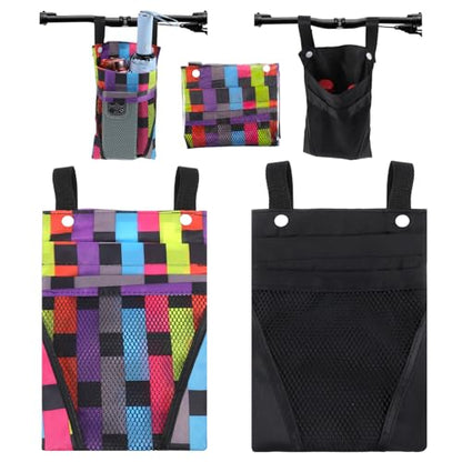 2 Pack Bike Handlebar Bag, Canvas Bicycle Handle Bar Front Hanging Pouch with Phone Holder for Scooter eBike Motorcycle Mountain Road Bike Cycling Accessories for Women Men