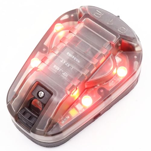 Tactical IR Strobe Helmet Light Military Identification Lights with Visible LED + White Strobe Survival Signal (Black-Red) - color: Black-Red