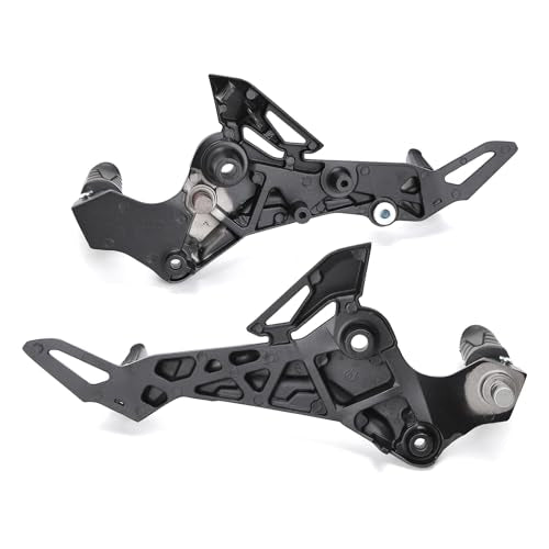 Minho Motorcyle Footpegs Right & Left Side in Aluminium Alloy Material Compatible with Honda Grom 2017-2020 Msx 125 SF, Black Color - size: Black L&R