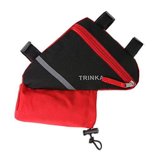Bike Frame Bag, Triangle Bag for MTB Road Bike, Bicycle Accessories - color: Red