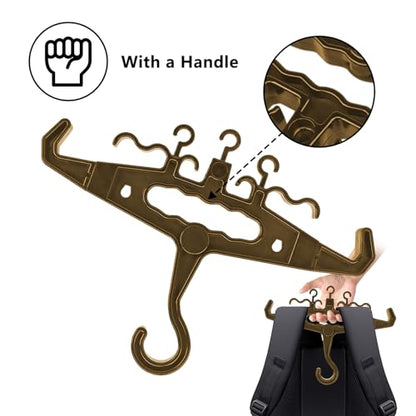 YOZWOO Heavy Duty Hangers Plastic Clothes Hangers with Detachable Hanger and Wetsuit Hanger - 200lb Load Capacity Non-Slip Design for Body Armor, Police Vest, Wetsuit, and Survival Gear (Khaki) - color: Upgraded Khaki