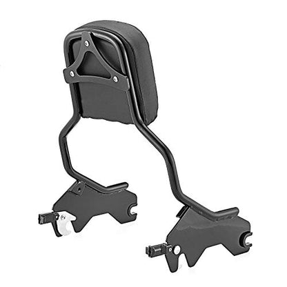 WSays Sissy Bar Standard Height Passenger Backrest Pad Gloss Black Compatible with Harley Softail Sport Glide Low Rider S FLSB FXLR FXLRS 2018-2025