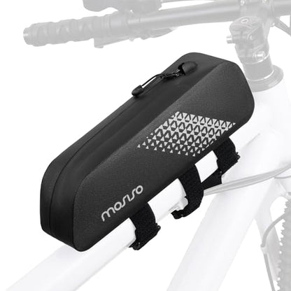 MOSISO Bike Frame Bag Top Tube Bike Bag, Waterproof Bicycle Front Frame Bags with Detachable Shoulder Strap, Cycling Accessories Tools Pouch Storage for Road Mountain Cycling, Black