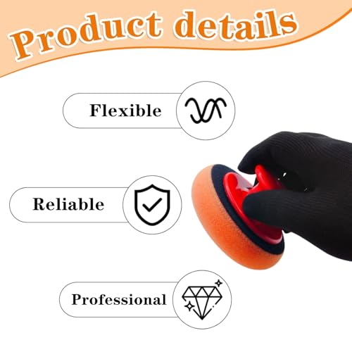6 Pcs Car Sponge Polishing Pads Professional Wax Applicator Pads with Handle for Car Polishing