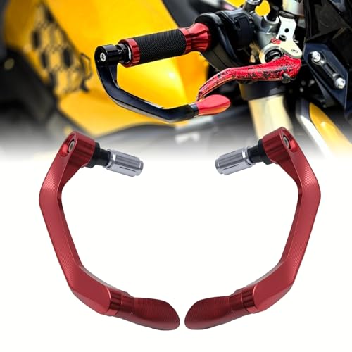 Universal Brake Clutch Lever Guard CNC Aluminum 7/8" 22mm Motorbike Motorcycle Handlebar Hand Guard Lever Protector Accessories(All Red) - color: All Red