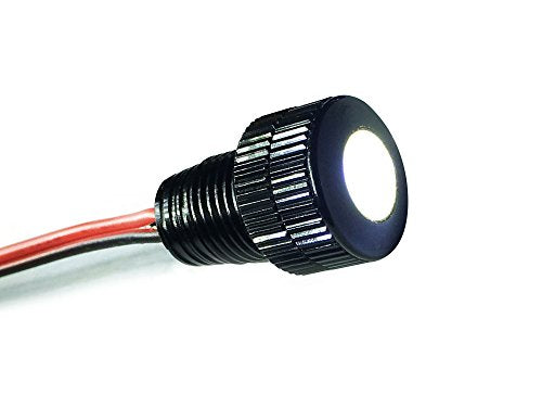 Oznium BRIGHTEST Light Bolt - Flush Mount 12V LED Light for Bumper, Grille, Cars Interior, Dash, Ambient Lighting, Motorcycle w/SLEEK Aluminum Housing & Screw Nut (11 mm Black, Cool White LED) - color: 12,000K Cool White LED, size: 11mm (about 7/16")