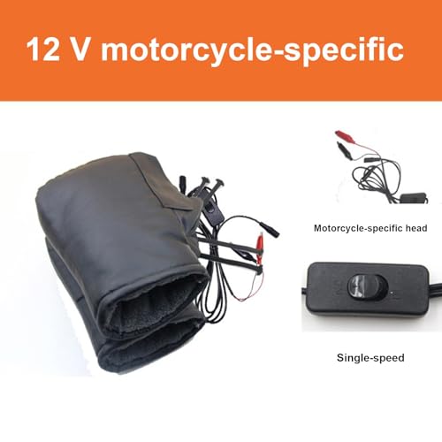 Motorcycle Heated Handlebar Mittens, Motorcycle Heated Grips Cover Pad Gloves | Water Resistant Heated Motorcycle Handlebar Muffs Temperature Adjustable Handlebar Grips for Cycling