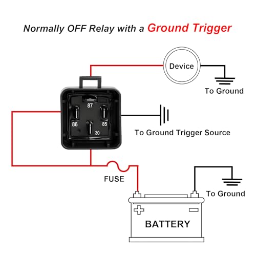 Waterproof Relay Kit, 12V 40A, 4 Pin SPST, Heavy Duty 14 AWG Tinned Copper Wires Automotive Relay and Harness Set for Automotive Car Marine Boat - size: 12V 4Pin
