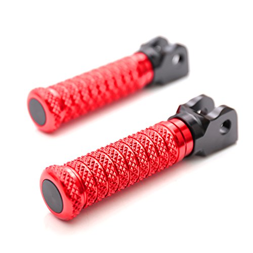 MC MOTOPARTS POLE Red CNC Front Foot Pegs Compatible with YZF R3 2015-2017 - color: Red, size: Standard