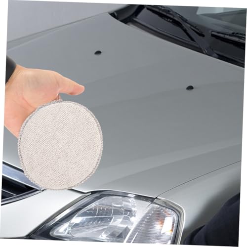 GANAZONO 4pcs Applicator Pads for Car Waxing and Polishing Microfiber Cleaning Round Pads for Vehicle Detailing Scratch Shine Suitable for Cars Motorcycles