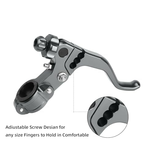 7/8‘’ 22mm Universal Motorcycle CNC Short Stunt Clutch Lever Aluminum Alloy Clutch Handlebar Compatible with Most Motorcycles Dirt Bike-Titanium - color: Titanium