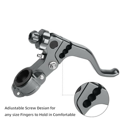 7/8‘’ 22mm Universal Motorcycle CNC Short Stunt Clutch Lever Aluminum Alloy Clutch Handlebar Compatible with Most Motorcycles Dirt Bike-Titanium - color: Titanium