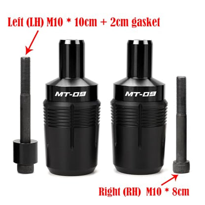 CNC Motorcycle Frame Sliders Crash Protector Pad Falling Protection Compatible With MT09 2025 2024 MT-09 2023 MT09 SP 2021 TRACER 9 GT FZ09 (Black) - color: Black