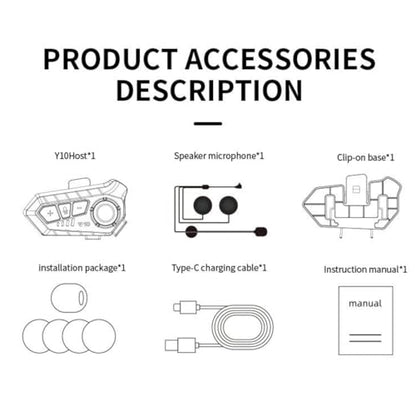 Motorcycle Helmet Bluetooth Headset Speakers with HiFi Sound,Noise Cancellation,1000mAh Battery,25 Hours Use,Boom Mircrophone,Easy to Install Use with Golves,IPX6 Waterproof,Voice Assistant