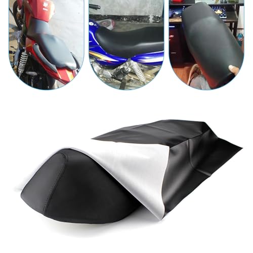 Motorcycle Seat Cover, 39" x 27" Cuttable Anti-scratch Protector, High Elasticity Fine Grain PVC Leather Cover, Universal Exterior Accessory for Most Ebikes Scooters Motorcycles (Black)
