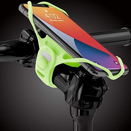 BONE Bike Tie Pro 4, Bike Cell Phone Mount for Stem, Scratch-Free Silicone Holder with Shock-Absorbing Design, Universal Cycling Phone Holder Compatible with Most Smartphones (Luminous - Stem) - color: Bike Tie Pro 4 - Luminous