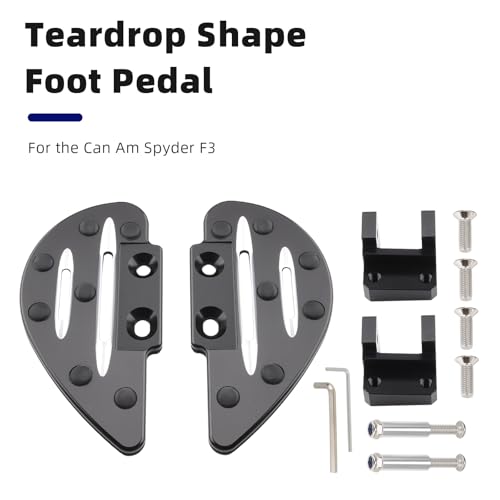 Motorcycle Passenger Footboard Foot Pegs for Can Am Spyder F3/ F3-S/ F3-T 2015+, Anti-Slip Wide Footpegs, Rear Footrest Floorboards, Motorbike Highway Footboard Accessories (Drop Shaped-Rear) - style: Drop Shaped-Rear