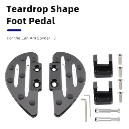 Motorcycle Passenger Footboard Foot Pegs for Can Am Spyder F3/ F3-S/ F3-T 2015+, Anti-Slip Wide Footpegs, Rear Footrest Floorboards, Motorbike Highway Footboard Accessories (Drop Shaped-Rear) - style: Drop Shaped-Rear
