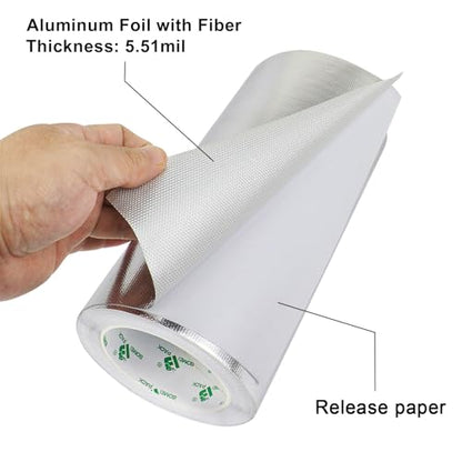 BOMEI PACK Adhesive Aluminum Foil Heat Shield Tape 10inch x 66ft Barrier, Fiberglass Thermal Insulation Reflective Material High Temp Protectionn,1 Pack - size: 10inch x 66ft