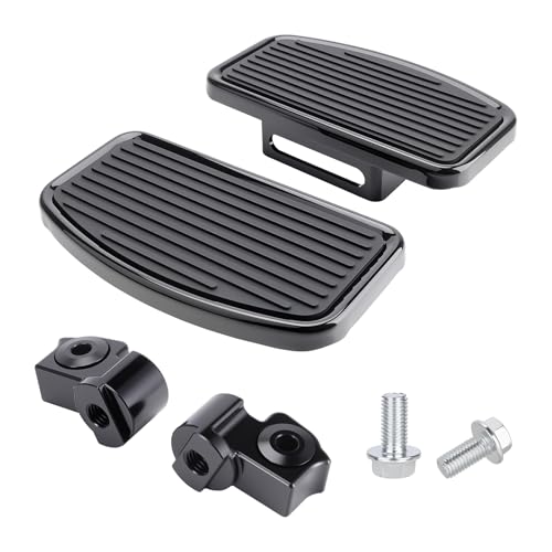 Motorcycle Rider Footboard Front Footpegs for Indian Scouts/Sixty/Bobber 2015-2024, Aluminum Anti-Slip Wide Foot Pegs Footrest Driver Floorboards Motorbike Highway Accessories (Black) - color: Black-Vertical