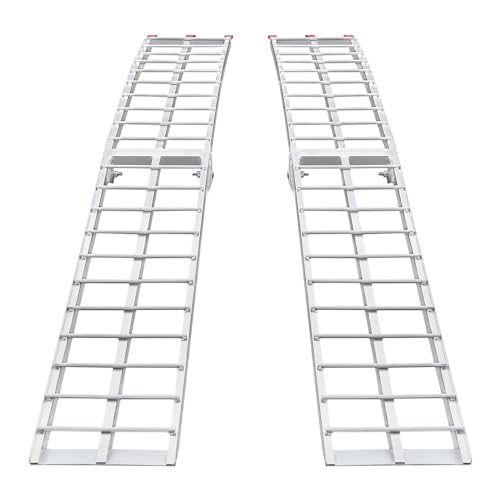 Aluminum Loading Truck Ramps, 89.8''L x 12''W 2PCS 1500 lbs Capacity Heavy Duty Motorcycle Ramps w/Load Straps, Anti-Slip Foldable Ramp for ATV UTV Lawnmower Tractor
