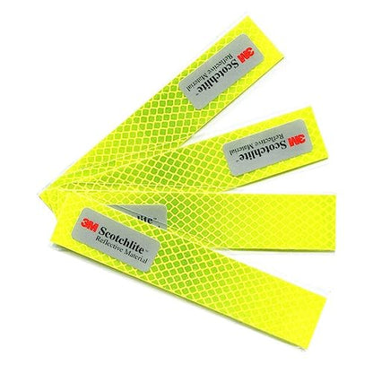 Salzmann Reflective Diamond Grade Stickers | Outdoor, Waterproof | 4 Pack | Made with 3M Reflective Material | Waterproof Safety Decals | Yellow, Orange, Red & White - color: Yellow