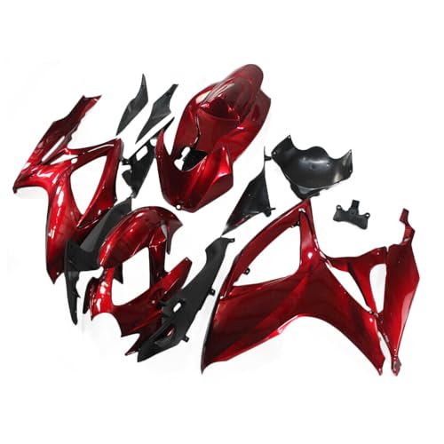 FLPRO ABS Plastic Complete Fairings Fit for Suzuki 2006 2007 GSXR600 GSXR750 K6 GSX-R600 GSX-R750 06 07 Injection Mold Motorcycle Bodywork Candy Red Black Cowlings - color: candy red black
