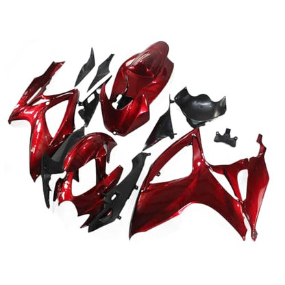 FLPRO ABS Plastic Complete Fairings Fit for Suzuki 2006 2007 GSXR600 GSXR750 K6 GSX-R600 GSX-R750 06 07 Injection Mold Motorcycle Bodywork Candy Red Black Cowlings - color: candy red black