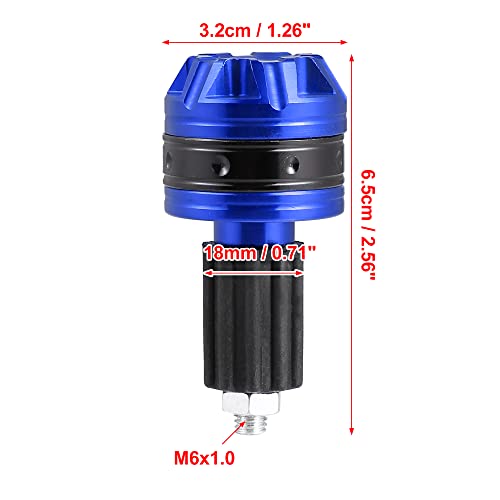 X AUTOHAUX 1 Pair Universal 18mm Handlebar End Caps Plug Bar End Aluminum Alloy for Motorcycle Blue - color: Blue