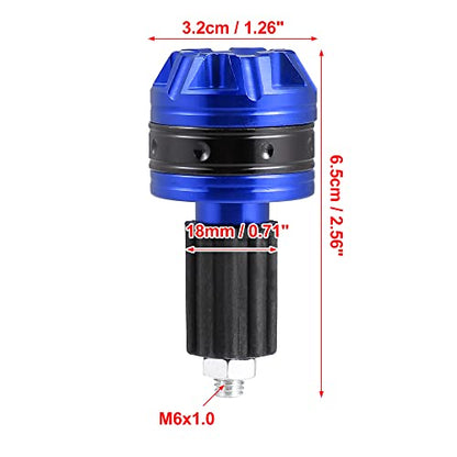 X AUTOHAUX 1 Pair Universal 18mm Handlebar End Caps Plug Bar End Aluminum Alloy for Motorcycle Blue - color: Blue