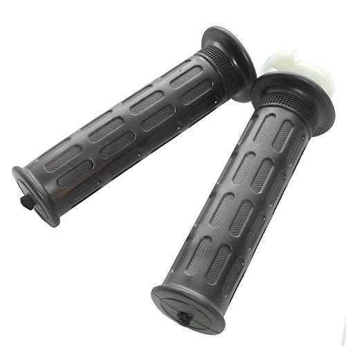 BikerWorks® Motorcycle 7/8 inch Grip Set with Throttle Tube - OEM on Many Chinese Motorcycles, Scooters and Mopeds. Throttle Control Grips for GY6 Scooter Moped 50cc 125cc 150cc
