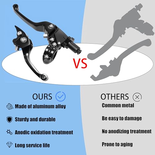 7/8inch 22mm Universal Motorcycle Clutch Brake Lever Folding Levers for 50/110/125/140/150cc Dirt Pit Bike SSR RFZ 125 DBX18/19 Xpro Coolster Thumpstar Baja Apollo (Black) - color: Black