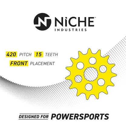 NICHE Drive Sprocket Chain Combo for Honda XR70R Front 15 Rear 36 Tooth 420HZ Standard 86 Links - size: Standard Chain