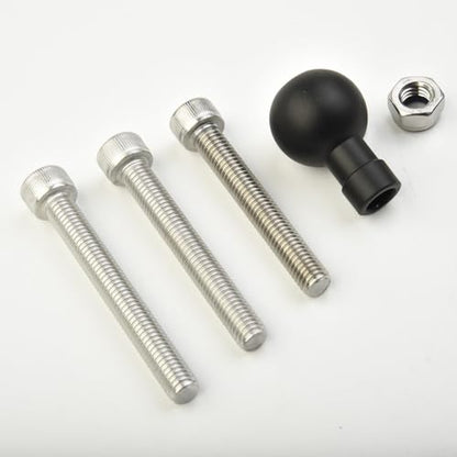 Motorcycle Handlebar Clamp Base with 1 Inch Ball for RAM Mounts B-367U, M8 Threaded Bolt Adapter, Aluminum Alloy GPS Bracket Holder for Top Clamp Phone