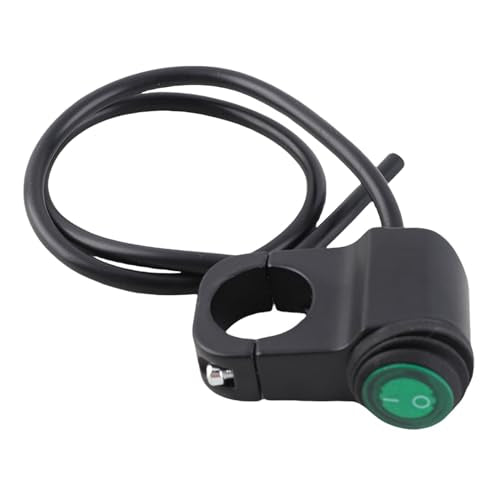 Qiilu 12V 1 1/8' Black Handlebar Switch, Push Button, Manual Operation, IP65 Waterproof