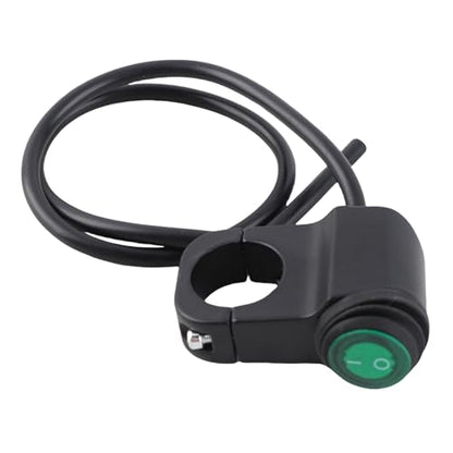 Qiilu 12V 1 1/8' Black Handlebar Switch, Push Button, Manual Operation, IP65 Waterproof