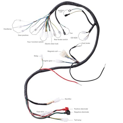 Complete Electrics Stator Coil CDI Wiring Harness with Full Copper Wire for 4-Stroke ATV Quad 150cc-300cc