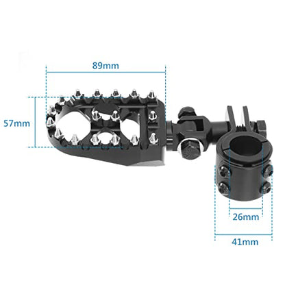 Motorcycle Foot Peg Pedals，Highway Footrest, 1.25 inch Crash Bars Footpegs Fit for Harley Touring Honda Kawasaki Suzuki Yamaha (Short Size) - size: Short Black