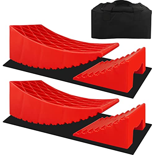 YIYITOOLS 2Pcs Camper Leveler RV Leveling Blocks Ramp Kit, Travel Trailer Leveling System, 30000Lbs