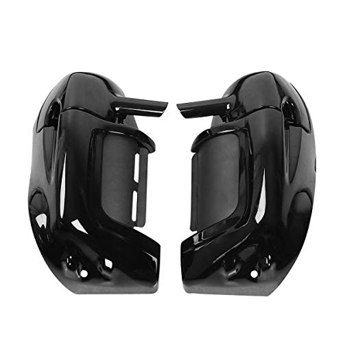 XFMT Lower Fairing Motorcycle Lower Vented Leg Fairing with 6.5" Speaker Pods Fit For Harley Davidson Touring Road King Street Glide Electra Glide 1983-2013, Vivid Black - color: W/ Speaker Pods For '83-'13