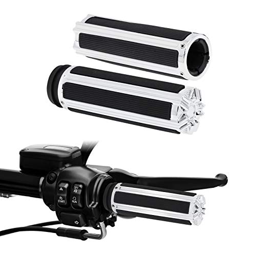 1" Electronic Throttle Defiance Handlebar Grips 25mm Hand Grips Fit for Harley Touring Street Glide Road King Road Glide Electra Glide - color: #4 Chrome